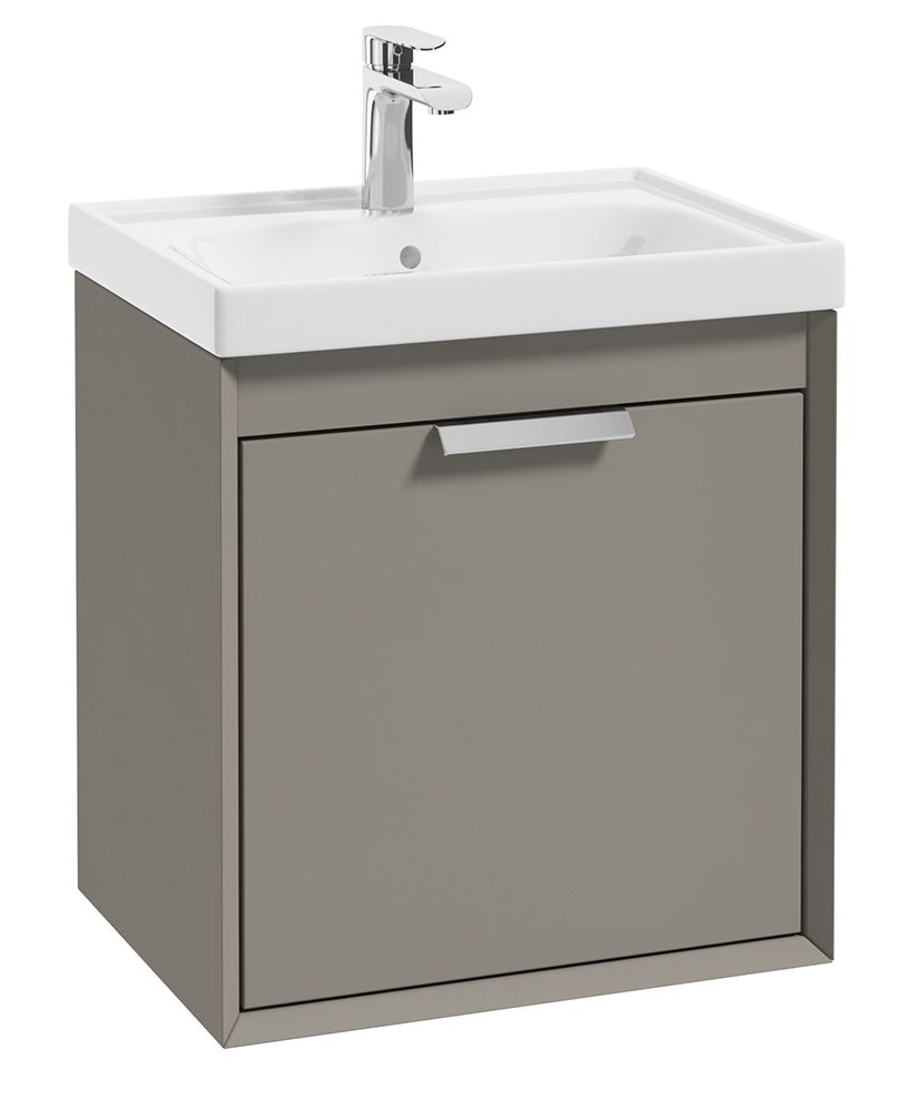 FJORD Wall Hung 50cm Two Drawer Unit Matt Khaki &amp; Handle