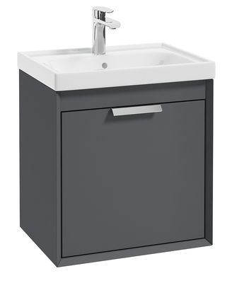 FJORD Wall Hung 50cm Two Drawer Unit Matt Midnight Grey &amp;  Handle