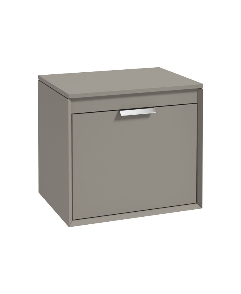 FJORD Wall Hung 60cm Two Drawer Countertop Unit Matt Khaki &amp; Handle