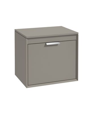 FJORD Wall Hung 60cm Two Drawer Countertop Unit Matt Khaki &amp; Handle