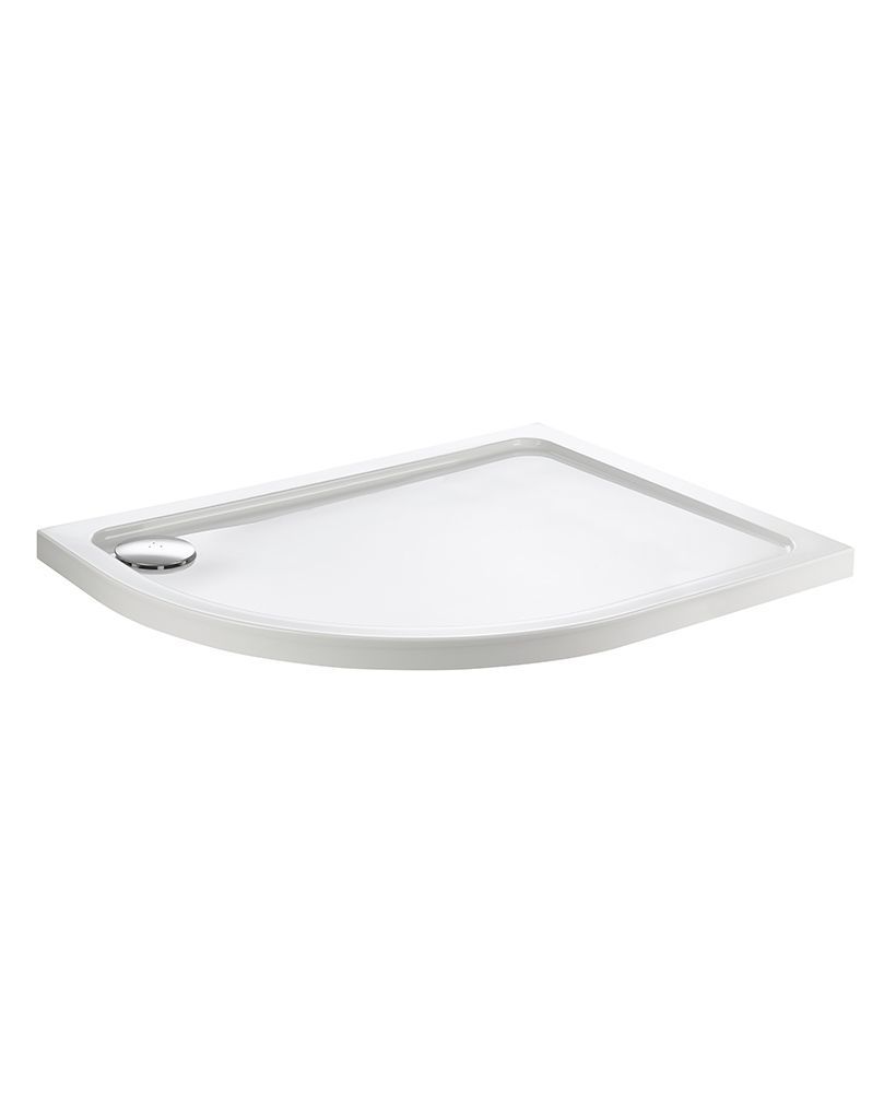 KRISTAL SECURE Offset Quadrant Left Hand Low Profile Class C Anti Slip Shower Tray &amp; Waste