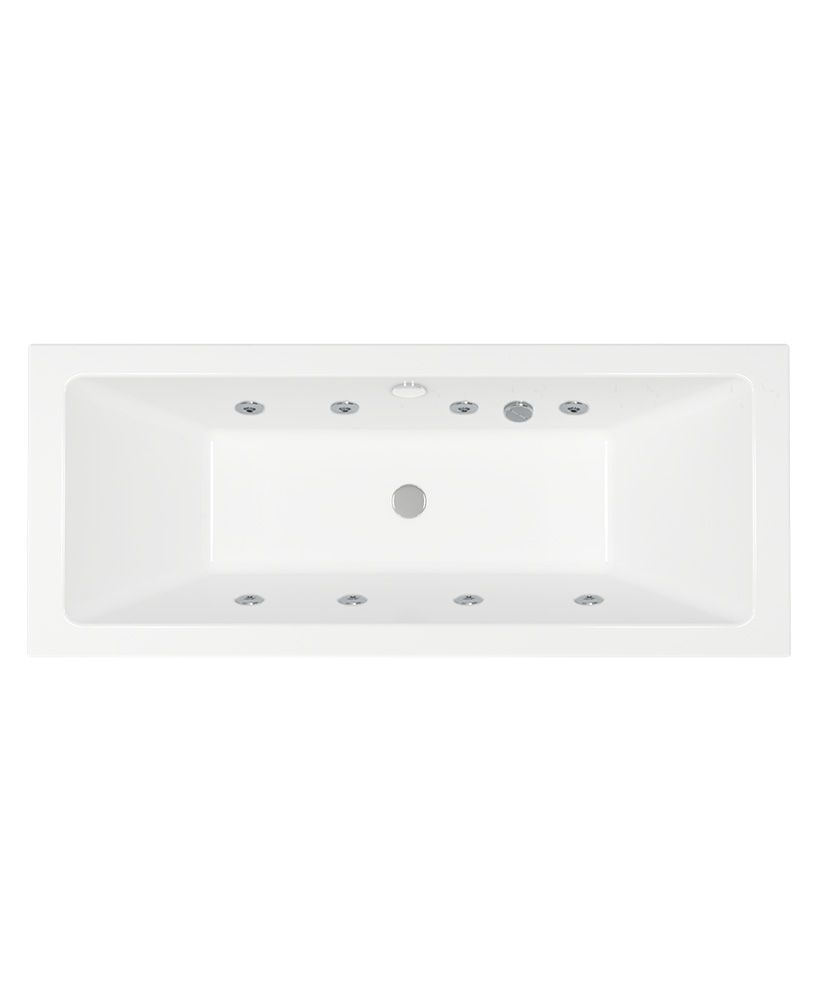 CUBO 1700x700 Double Ended 8 Jet Whirlpool Bath White