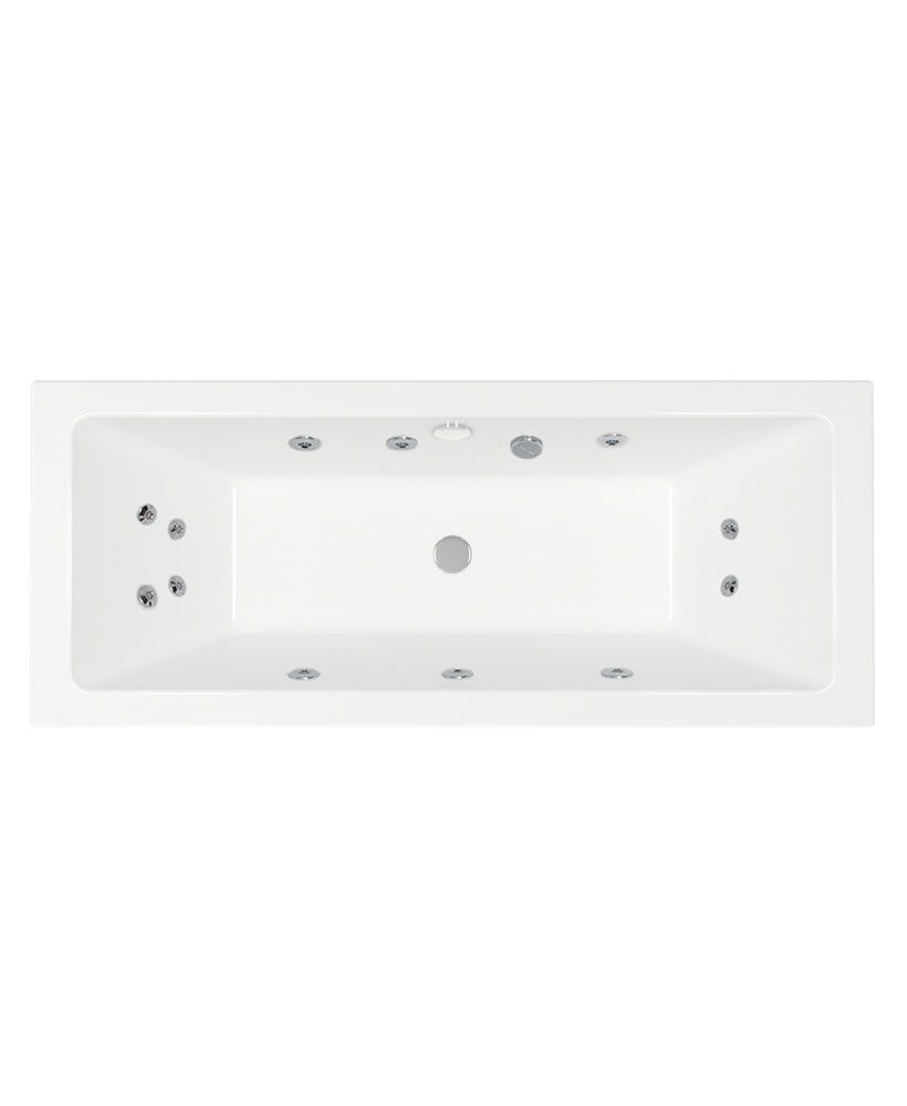 CUBO 1700x700mm Double Ended 12 Jet Whirlpool Bath White