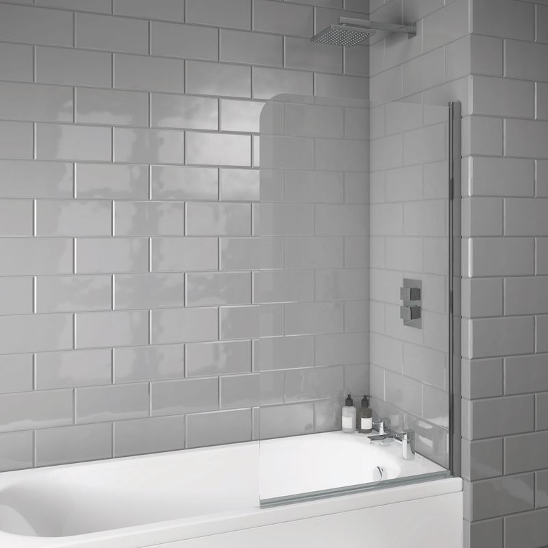1400x800 Curved Chrome Bath Screen