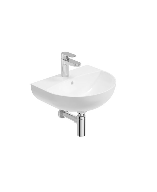 HORIZON Round 45cm 1TH Wash Basin &amp; Bottle Trap Chrome