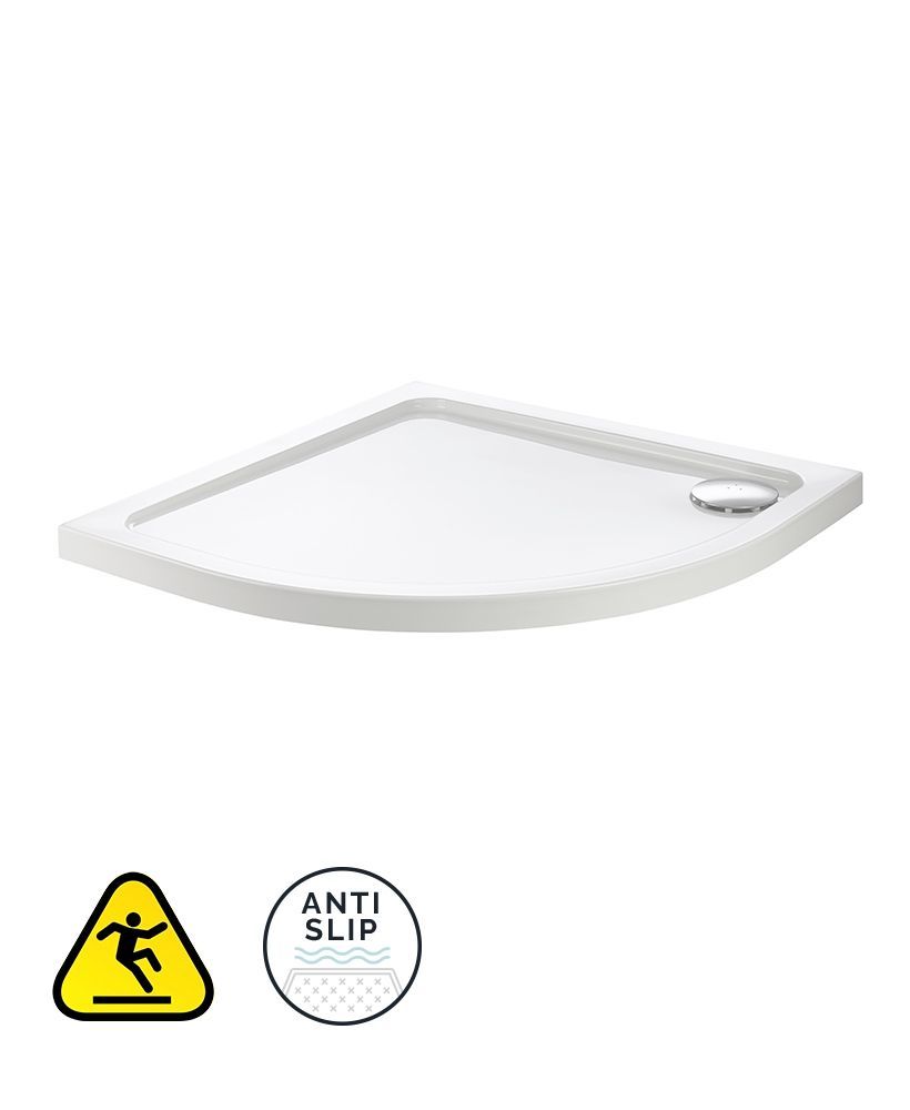 KRISTAL SECURE Quadrant Low Profile Class C Anti Slip Shower Tray &amp; Waste