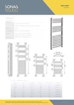 LADDER 1200x500mm Straight Towel Warmer