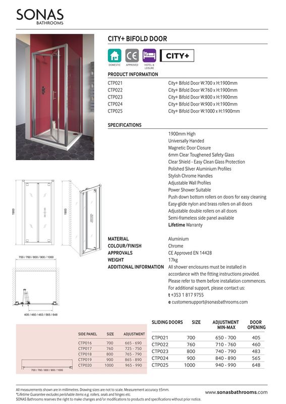 CITY PLUS Bifold Shower Door Chrome