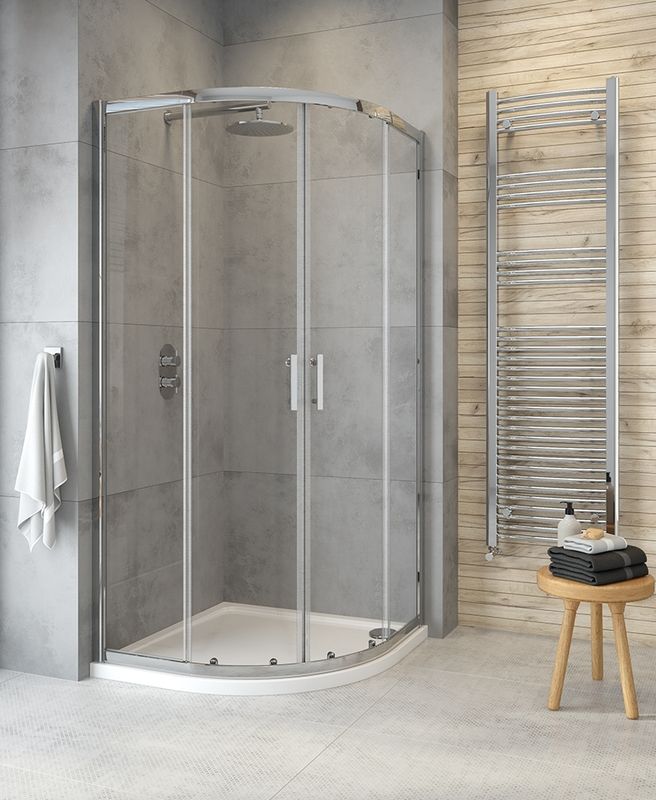 CITY PLUS Double Door Quadrant Shower Door Chrome