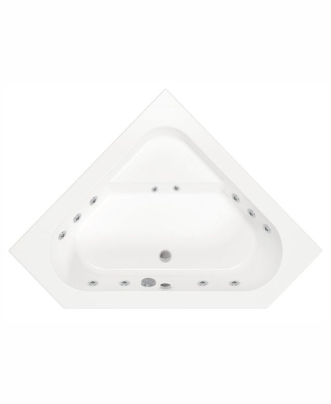 CONCERTO 1400x1400mm Corner 12 Jet Whirlpool Bath &amp; Panel White