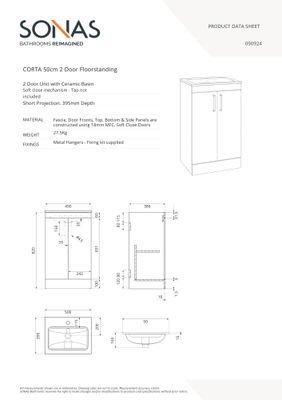 CORTA Floorstanding 50cm Two Door Unit