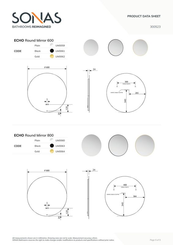 ECHO Round 800 LED Mirror