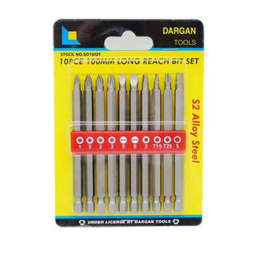 10 pce Screwdriver Bits Set 100mm