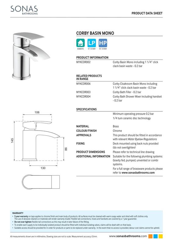 CORBY Basin Mixer