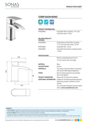 CORBY Basin Mixer