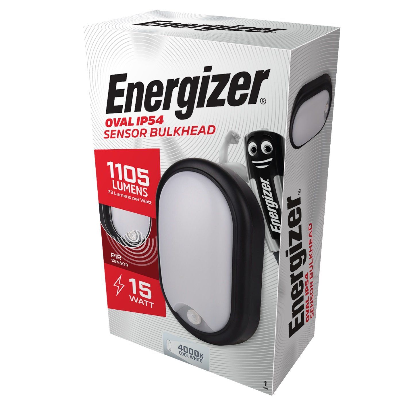 ENERGIZER 15W LED OVAL PIR BULKHEAD 1105 LUMENS