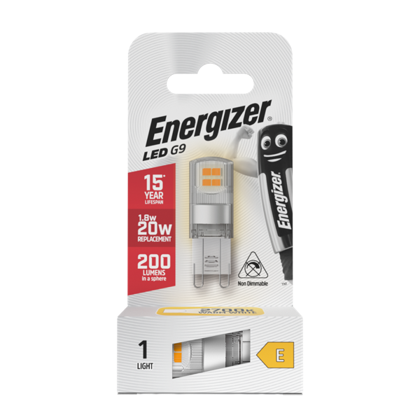 ENERGIZER LED G9 1.9W (20W) 200 LUMENS WARM WHITE 2700K