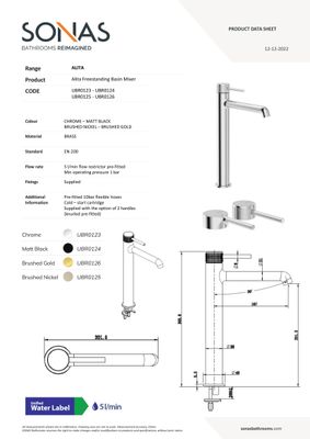SONAS Alita Freestanding Basin Mixer Chrome
