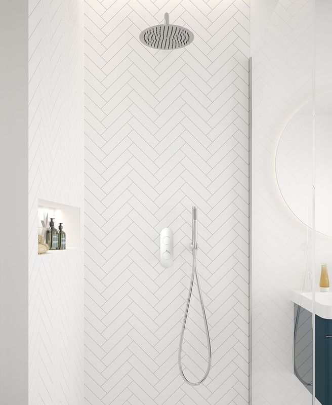 ALITA Knurled Shower Set 2 &amp; Wall Mounted Arm