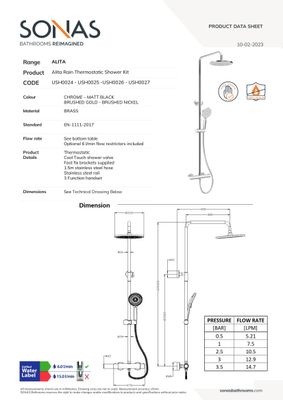 ALITA Rain Thermostatic Shower Kit