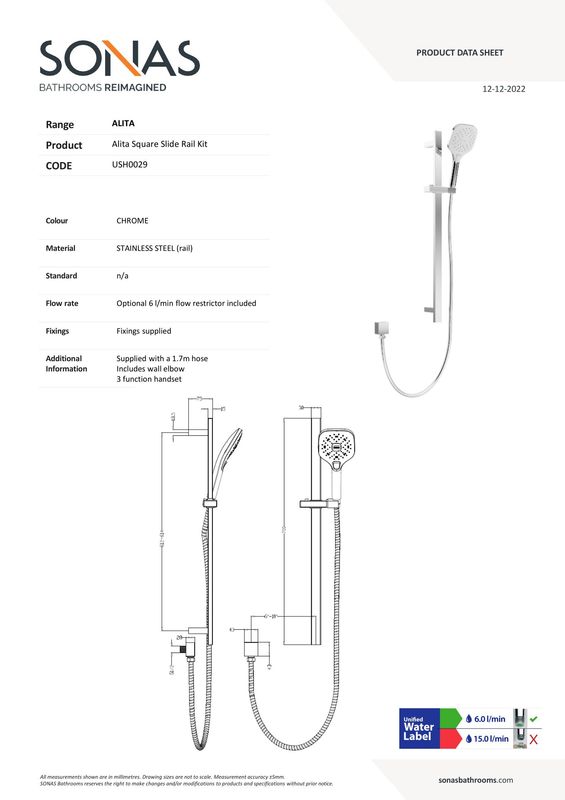 ALITA Square Slide Rail Kit Chrome