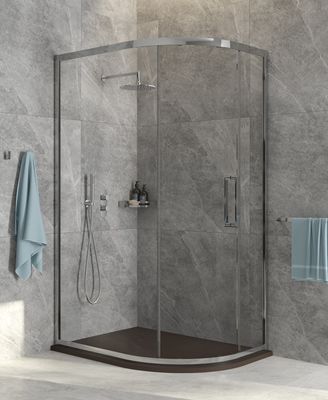 ASPECT Chrome Single Door Offset Quadrant