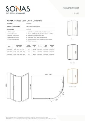 ASPECT Chrome Single Door Quadrant