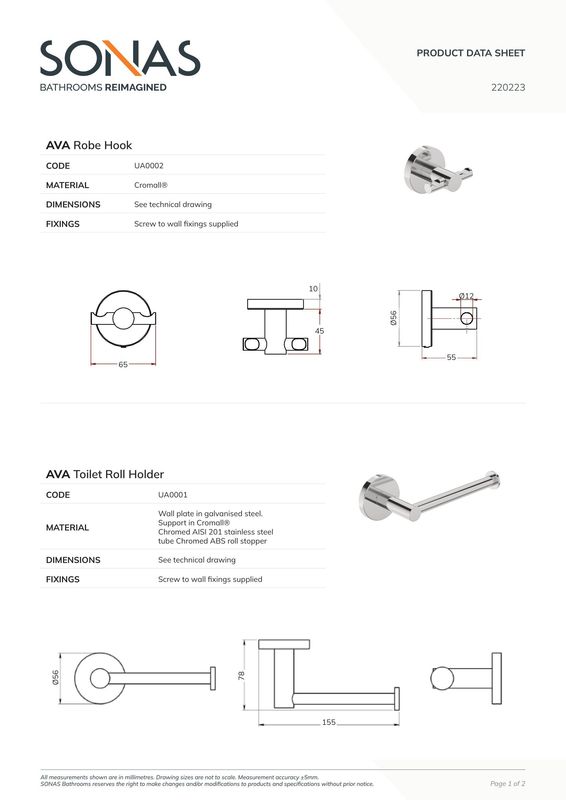AVA Robe Hook Chrome