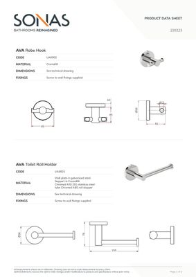 AVA Toothbrush Holder Chrome