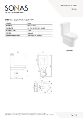 BASE Rimless Fully Shrouded Standard Height WC &amp; PP Seat