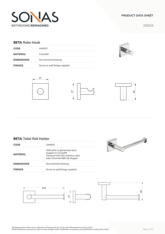 BETA Robe Hook Chrome