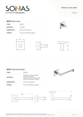 BETA Robe Hook Chrome