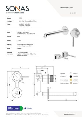 ALITA Wall Mounted Basin Mixer