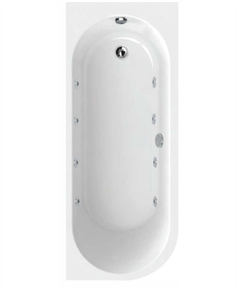 ARC 1700x700mm Single Ended 8 Jet Whirlpool Bath White, Orientation: Right Hand