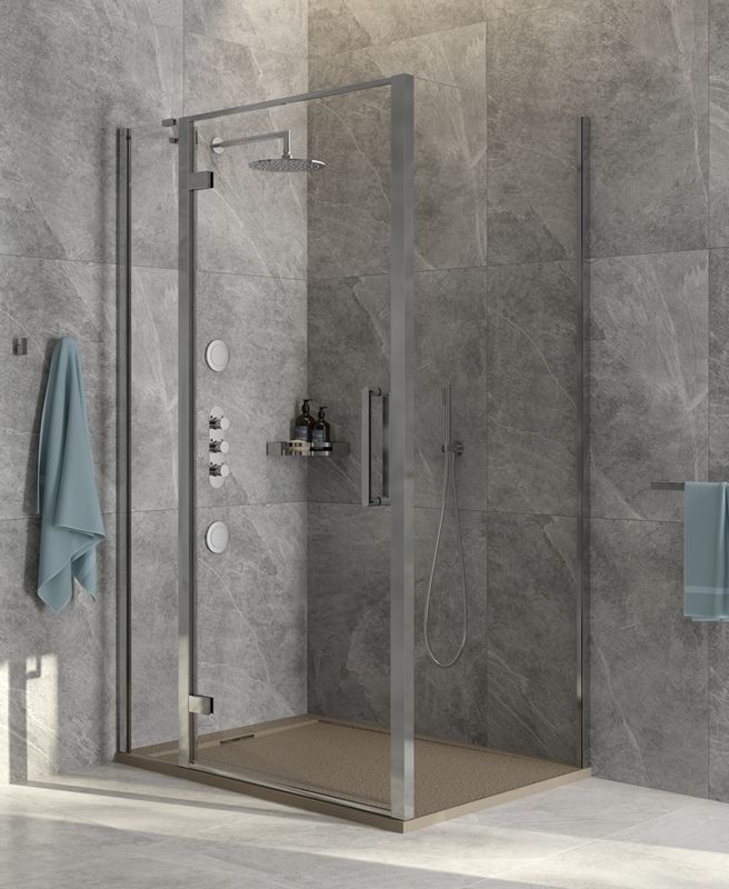 ASPECT Chrome Hinged &amp; Incline Shower Door