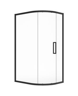 ASPECT Single Door Offset Quadrant Shower Door Matt Black