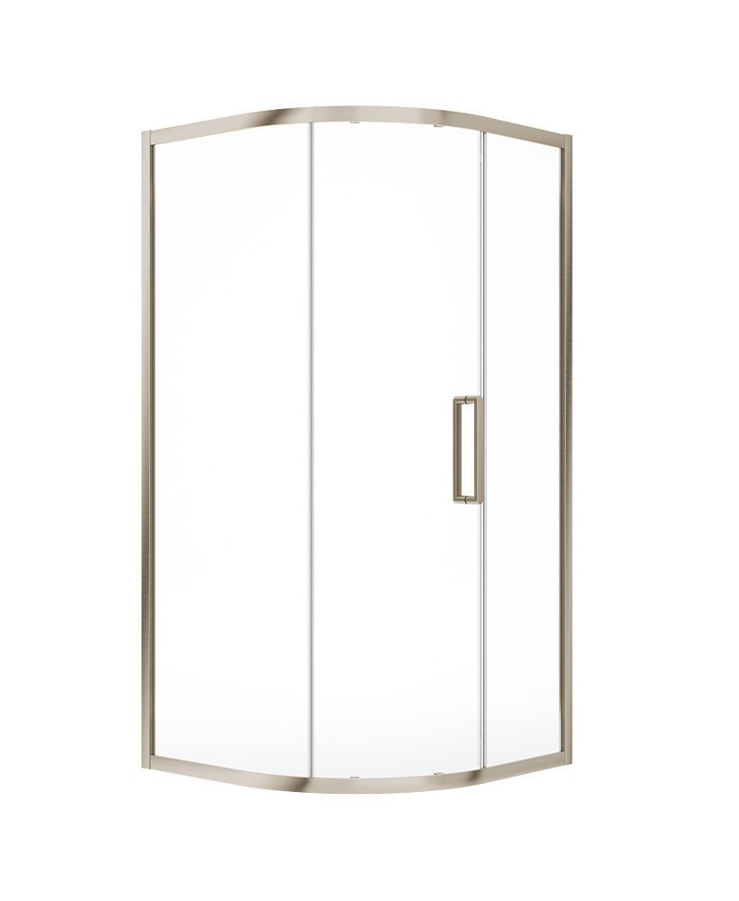 ASPECT Single Door Quadrant Shower Door Brushed Nickel