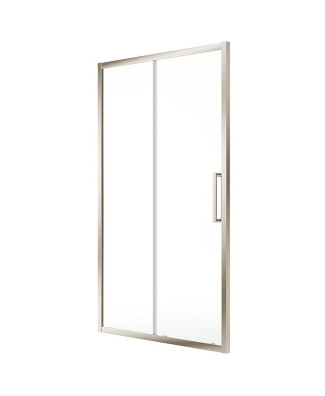 ASPECT Sliding 1000mm Shower Door Brushed Nickel