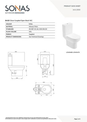 BASE Rimless Open Back Standard Height WC &amp; PP Seat