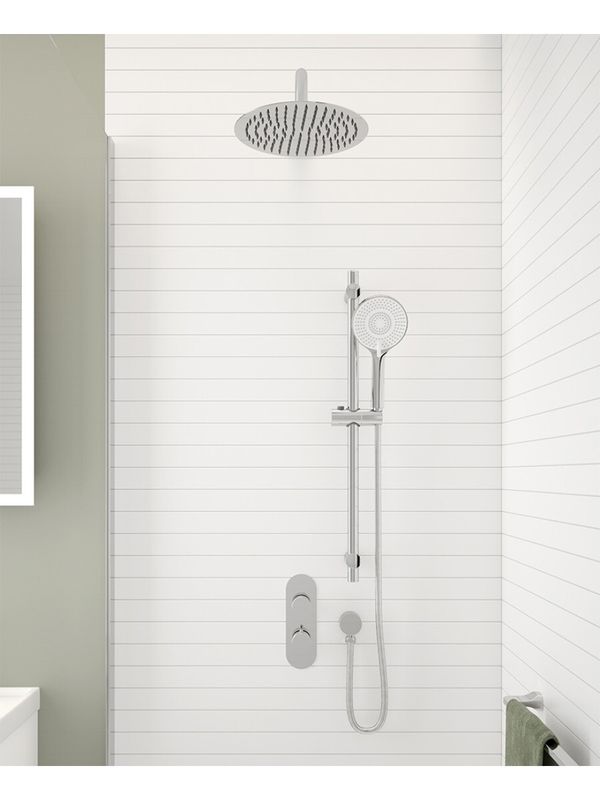 ALITA Knurled Shower Set 1 &amp; Ceiling Mounted Fixed Head