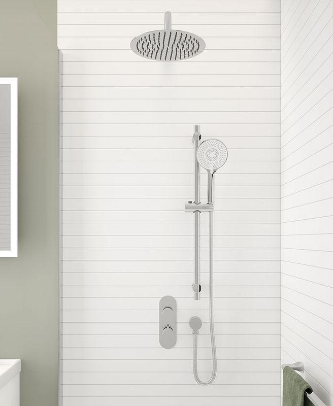 ALITA Knurled Shower Set 1 &amp; Wall Mounted  Arm