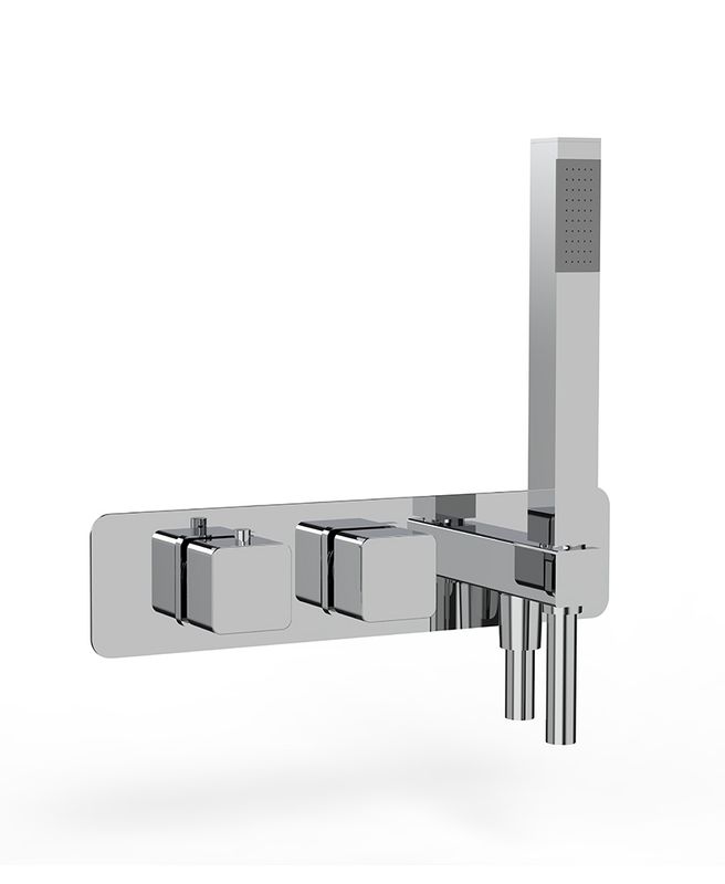ALITA Soft Square Dual Outlet Horizontal Valve Chrome