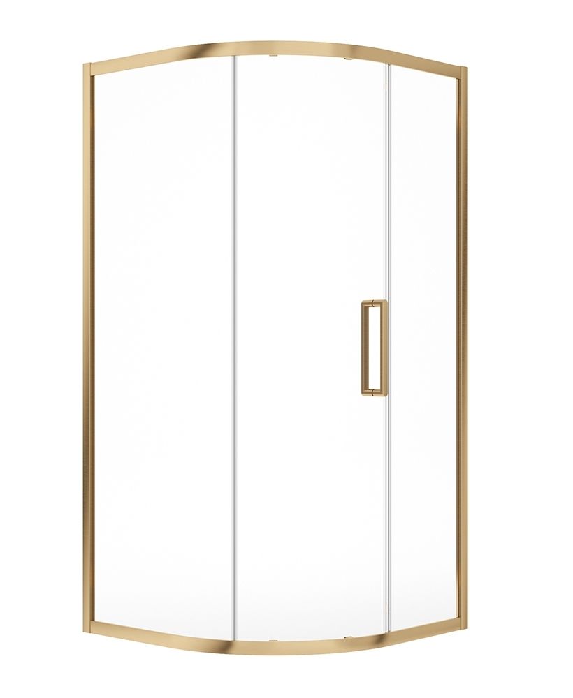 ASPECT Brushed Gold Single Door Quadrant, Size: 900
