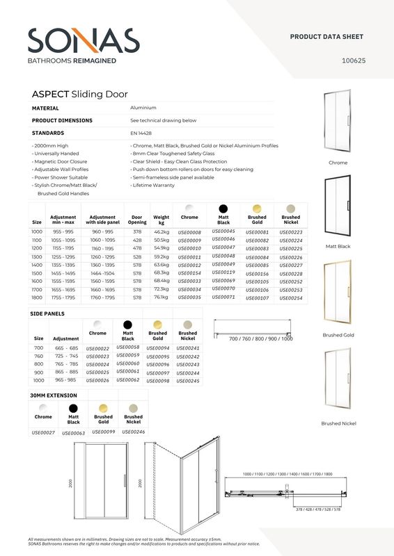 ASPECT Infold Shower Door Chrome
