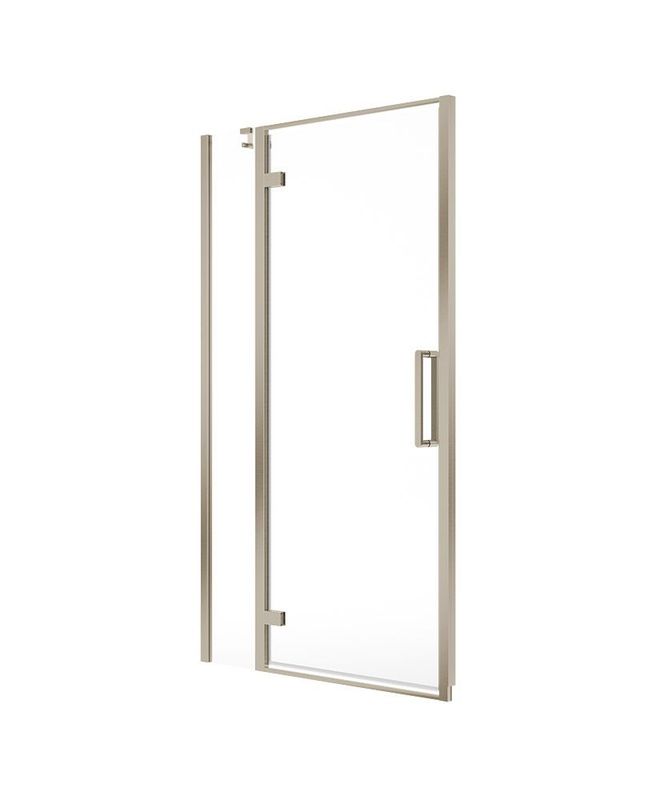 ASPECT Inline Hinged Shower Door Brushed Nickel