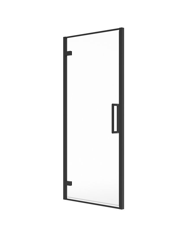 ASPECT Matt Black Shower Hinged Door