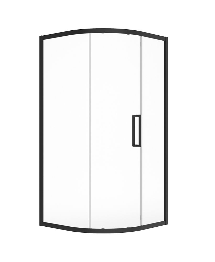 ASPECT Matt Black Single Door Quadrant, Size: 900