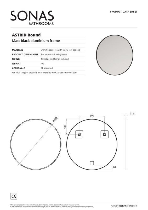 ASTRID 600mm Circle Mirror