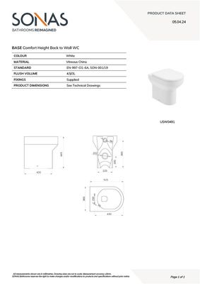 BASE Rimless Back to Wall Comfort Height WC &amp; PP Seat