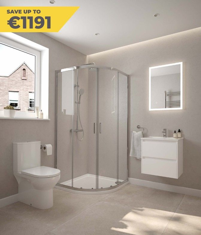 SONAS Main Bathroom. Source 50 cm Floorstanding Two Drawer Vanity Unit Bundle